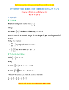 Lý thuyết Toán 7 Kết nối tri thức Tập 2