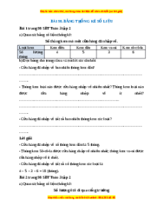 VBT Toán lớp 3 Bài 98 (Cánh diều): Bảng số liệu thống kê
