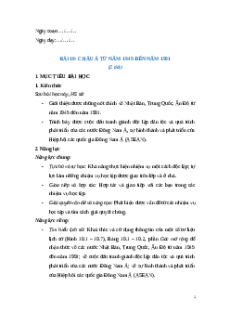 Giáo án Bài 10 Lịch sử 9 Cánh diều: Châu Á từ năm 1945 đến năm 1991