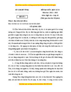 Đề thi giữa học kì 2 Ngữ Văn 10 Kết nối tri thức có đáp án (Đề 2)