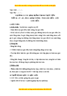 Giáo án Hình vuông - Tam giác đều - Lục giác đều Toán 6 Chân trời sáng tạo