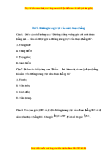 Trắc nghiệm Đường trung trực của một đoạn thẳng Toán 7 Chân trời sáng tạo