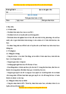 Giáo án Base Hóa học 8 Chân trời sáng tạo