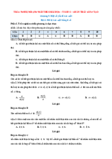 Trắc nghiệm Toán 8 Chân trời sáng tạo Chương 9 (có đúng sai, trả lời ngắn)