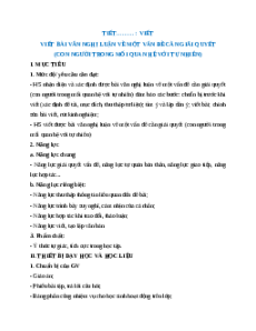 Giáo án Viết bài văn nghị luận về một vấn đề cần giải quyết Ngữ Văn 9 Kết nối tri thức