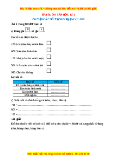 VBT Toán lớp 3 Bài 56 (Chân trời sáng tạo): Ôn tập học kì 1