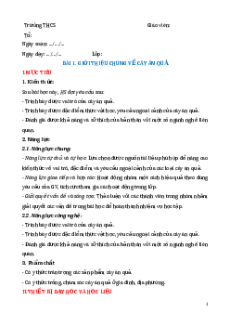 Giáo án Bài 1: Giới thiệu chung về cây ăn quả Công nghệ 9 Trồng cây ăn quả Kết nối tri thức