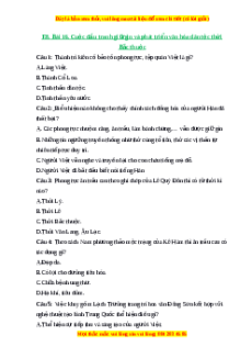 Trắc nghiệm Bài 16 Lịch sử 6 Cánh diều: Cuộc đấu tranh giữ gìn và phát triển văn hóa dân tộc thời Bắc thuộc