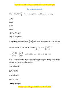 Bài tập trắc nghiệm tổng hợp Chương 7 Toán 10 Kết nối tri thức