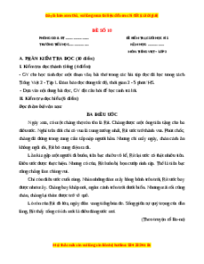 Đề thi cuối kì 1 Tiếng Việt lớp 3 Cánh diều (Đề 10)