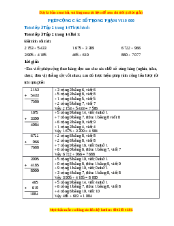 Giải Sgk Toán lớp 3 Bài 4: Phép cộng các số trong phạm vi 10 000 (Chân trời sáng tạo)