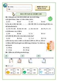 Bài tập hàng ngày Toán lớp 3 Chân trời sáng tạo Học kì 1