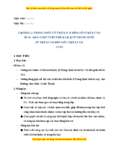 Giáo án Bài 6 Lịch sử 7 Chân trời sáng tạo: Khái lược tiến trình lịch sử Trung Quốc từ thế kỉ VII đến giữa thế kỉ XIX (phiên bản 2)