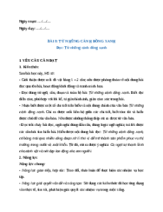 Giáo án Bài 8: Từ những cánh đồng xanh Tiếng Việt lớp 5 Chân trời sáng tạo