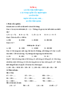 Bài tập cuối tuần Toán 4 Tuần 12 Cánh diều (có lời giải)