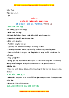 Giáo án Số bị chia – Số chia - Thương Toán lớp 2 Cánh diều