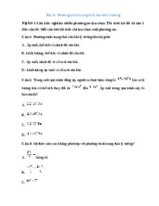 Trắc nghiệm Bài 11: Phương trình trạng thái của khí lí tưởng Vật lí 12 Đúng-Sai, Trả lời ngắn Kết nối tri thức  2025