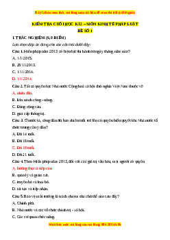 Đề thi cuối kì 2 Kinh tế pháp luật 10 Chân trời sáng tạo (Đề 1)