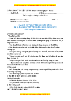 Giáo án Bài 11 Mĩ thuật 8 Chân trời sáng tạo (Bản 1): Tạo họa tiết trang trí bằng chấm màu