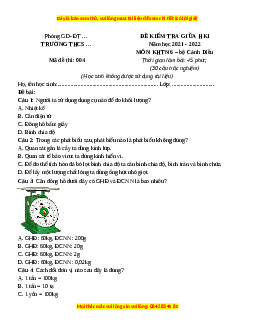 Đề thi giữa kì 1 KHTN 6 Cánh diều - Đề 4