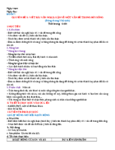 Giáo án Chuyên đề 5. Viết bài văn nghị luận về một vấn đề trong đời sống