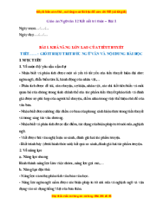 Giáo án Ngữ Văn 12 Kết nối tri thức Học kì 1