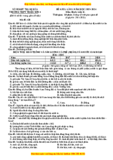 Đề thi thử tốt nghiệp Địa lí trường THPT Triệu Sơn 4 lần 1 năm 2024
