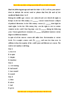 Đề thi cuối kì 2 Tiếng Anh lớp 12 trường THPT Nguyễn Huệ năm 2023