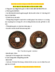 Lý thuyết Lịch sử 7 Kết nối tri thức Bài 10: Đại Cồ Việt thời Đinh và Tiền Lê (968 - 1009)