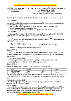 Đề HSG Hóa 10 Trường THPT Anh Sơn 2 năm 2023 có đáp án