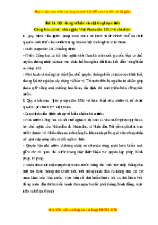 Lý thuyết Kinh tế pháp luật 10 Chân trời sáng tạo Bài 21: Nội dung cơ bản của Hiến pháp nước Cộng hòa xã hội chủ nghĩa Việt Nam năm 2013 về chính trị