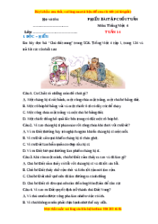 Bài tập cuối tuần Tiếng việt 4 Tuần 14 (có lời giải)