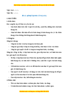 Giáo án Hình thang cân Toán 8 Cánh diều