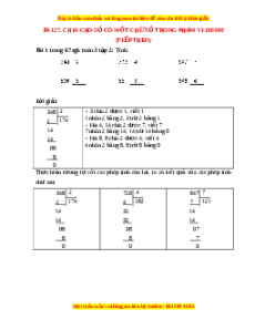 Giải Sgk Toán lớp 3 Bài 27: Chia cho số có một chữ số trong phạm vi 100 000 (tiếp theo) (Cánh diều)