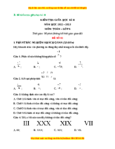 Đề thi giữa kì 2 Toán 6 Chân trời sáng tạo (Đề 2)