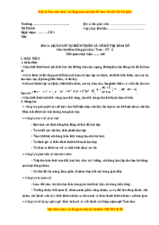 Giáo án Khảo sát sự biến thiên và vẽ đồ thị của hàm số Toán 12 Giải tích