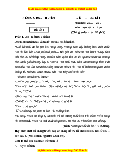 Đề thi cuối kì 1 Ngữ văn 6 Chân trời sáng tạo (đề 1)