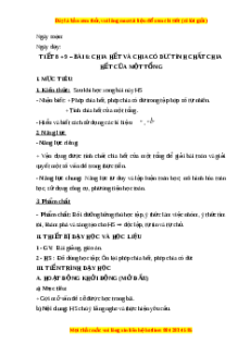 Giáo án Chia hết và chia có dư. Tính chất chia hết của một tổng Toán 6 Chân trời sáng tạo