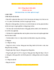 Giáo án Ngữ văn 11 Học kì 1 Chân trời sáng tạo