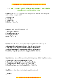 Trắc nghiệm Bài 38 Địa lí 9: Phát triển tổng hợp kinh tế và bảo vệ tài nguyên, môi trường Biển - Đảo