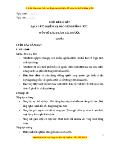 Giáo án Bài 3 Khoa học lớp 4 (Kết nối tri thức): Sự ô nhiễm và bảo vệ nguồn nước. Một số cách làm sạch nước