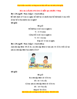 Giải Sgk Toán lớp 3 Bài 40: Giải bài toán có đến hai bước tính (Cánh diều)