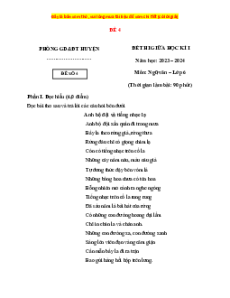 Đề thi giữa kì 1 Ngữ văn 6 Kết nối tri thức (đề 4)