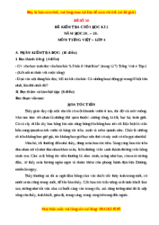 Đề thi cuối kì 2 Tiếng Việt lớp 4 Kết nối tri thức (Đề 10)