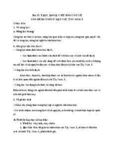 Giáo án Bài 15 Địa lí 11 Cánh diều (2024): Thực hành: Viết báo cáo về vấn đề dầu mỏ ở khu vực Tây Nam Á