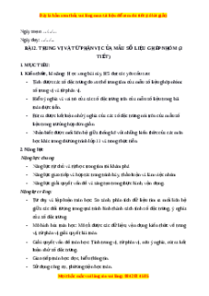 Giáo án Trung vị và tứ phân vị của mẫu số liệu ghép nhóm Toán 11 Chân trời sáng tạo