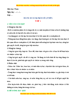 Giáo án So sánh phân số Toán 4 Kết nối tri thức