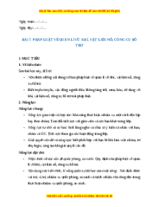 Giáo án GDQP 11 Bài 7 (Kết nối tri thức): Pháp luật về quản lí vũ khí, vật liệu nổ, công cụ hỗ trợ