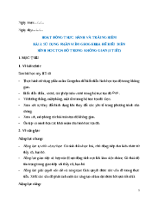 Giáo án Sử dụng phần mềm GeoGebra Toán 12 Chân trời sáng tạo