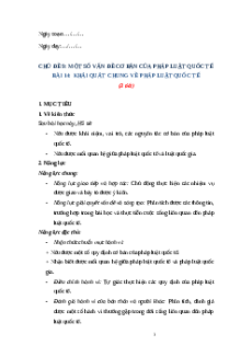 Giáo án Bài 14: Một số vấn đề chung về pháp luật quốc tế KTPL 12 Chân trời sáng tạo